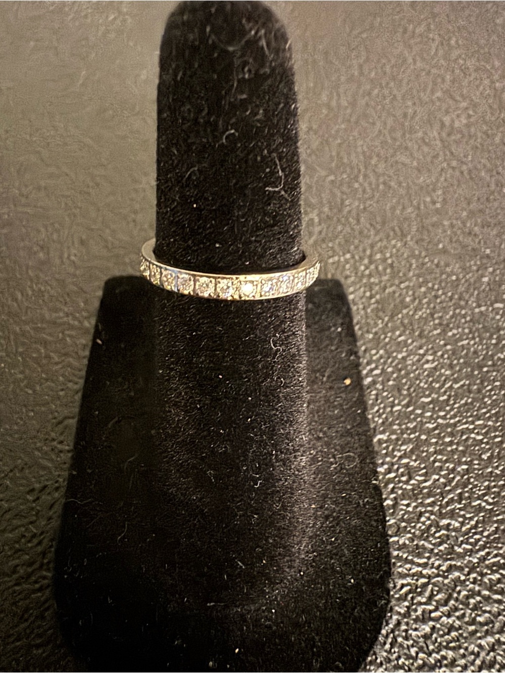 White Titanium Crystal Eternity Band - Sz 3